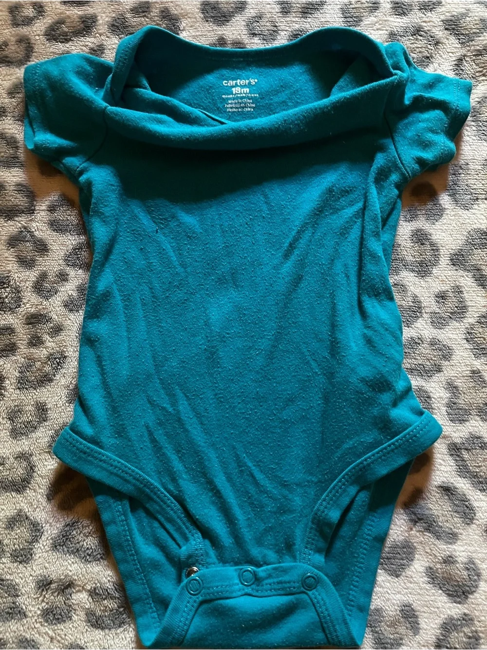 Carter's Teal Short-Sleeve One-Piece Bodysuit